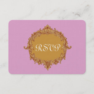 Roze en Gold RSVP-reiskaart RSVP Kaartje