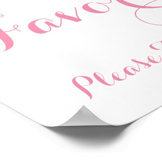 Roze en Gold Shower Favors Neem één teken Poster (Hoek)