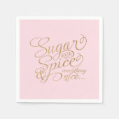 Roze en Gold Sugar en Spice Napkins Servet (Voorkant)