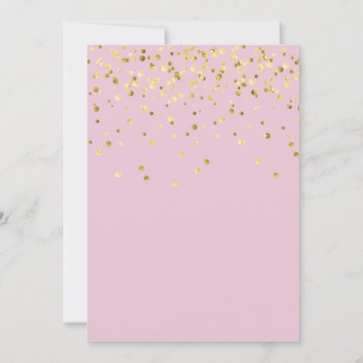 Roze en Gold Sweet 16 Uitnodiging (Achterkant)