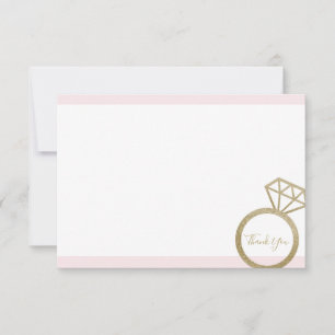 Roze en Gold Vrijgezellenfeest - Opmerking: Bedankkaart