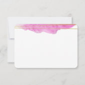 Roze en Gold Waterverf Sla de datumkaart op Save The Date (Achterkant)