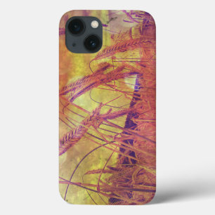 Roze en Gold Wheat iPad draagtas iPhone 13 Hoesje