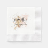 Roze en goud 70 en Fabulous Birthday Party Napkins Servet (Voorkant)
