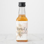 Roze en goud 70e verjaardag likeurfles etiket (Voorkant)