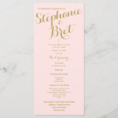 Roze en Goud Custom Wedding Programma (Voorkant)
