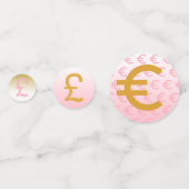 Roze en Goud Geld symbolen Partij Confetti (Voorkanten)