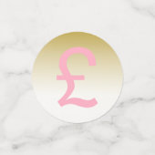 Roze en Goud Geld symbolen Partij Confetti (Kleine voorkant)