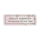 Roze en Goud Marmer Retouradres Etiket (Voorkant)