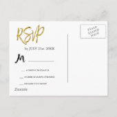 Roze en Goud Marmer RSVP bruiloft uitnodiging antw (Achterkant)