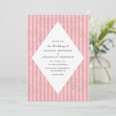 Roze en Goud Parijs thema kalligrafie bruiloft Kaart (Staand voorkant)