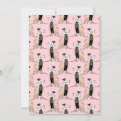 Roze en Goud Parijs thema kalligrafie bruiloft Kaart (Achterkant)