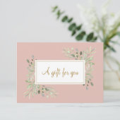Roze en Goud Script Greenery Gift Certificaat (Staand voorkant)