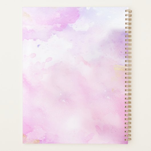 Roze en Goud Sweet Sixteen Planner (Achterkant)