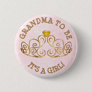 Roze en goud zijn een MEISJE GRANDMA om Button te 