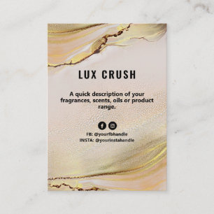 Roze en goudalcohol Kaart productprijslijst Visitekaartje