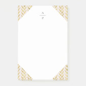 Roze en goudbladmonogrammen post-it® notes (Voorkant)