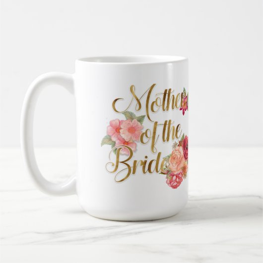 Roze en goudbloem Moeder van de Mok van de Bride (Links)