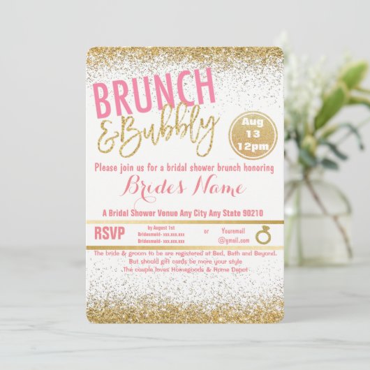 Roze en goudbrauwen en bolvormig Vrijgezellenfeest Kaart (Staand voorkant)