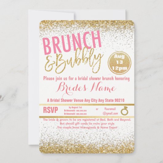 Roze en goudbrauwen en bolvormig Vrijgezellenfeest Kaart (Voorkant)