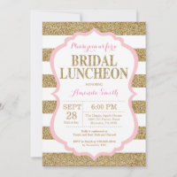 Roze en goudbridale nodulaire uitnodiging Glitter