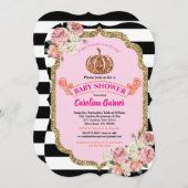 Roze en goudbruine douche voor baby's kaart (Voorkant / Achterkant)