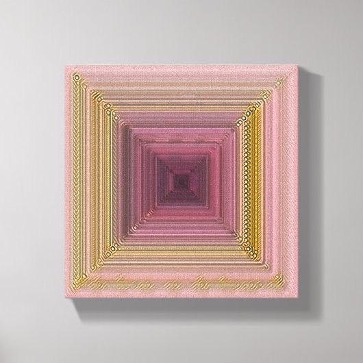 Roze en goudcanvas kunst canvas afdruk (Voorkant)