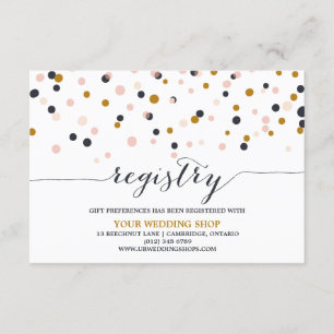 Roze en goudConfetti Stippen Cadeauregister Kaart