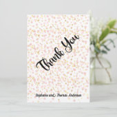Roze en gouddeklaag Gepersonaliseerd Dank u wel ka Bedankkaart (Staand voorkant)