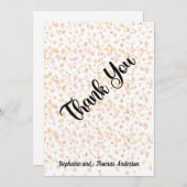 Roze en gouddeklaag Gepersonaliseerd Dank u wel ka Bedankkaart (Voorkant / Achterkant)