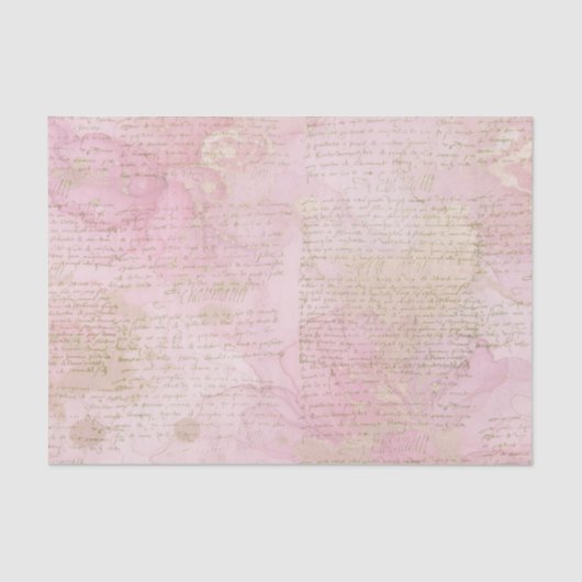 Roze en Gouden achtergronddocument Tissuepapier (Voorkant)