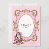Roze en gouden Alice in het Wonderland Baby shower Bedankkaart (Voorkant)