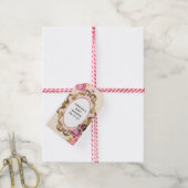 Roze en gouden Alice in het Wonderland Baby shower Cadeaulabel (Met Touw)