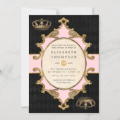 Roze en gouden Alice in het Wonderland Baby shower Magnetische Uitnodiging (Voorkant)