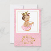 Roze en gouden Baby shower Kaart (Voorkant)