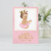 Roze en gouden Baby shower Kaart (Staand voorkant)