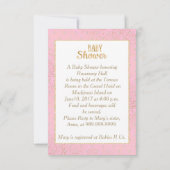 Roze en gouden Baby shower Kaart (Achterkant)
