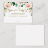 Roze en gouden Baby Shower Luiers Raffle Informatiekaartje (Voorkant / Achterkant)