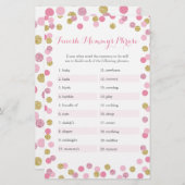 Roze en gouden Baby shower Voltooi het Phrase Game (Voorkant / Achterkant)