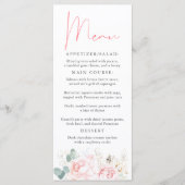 Roze en Gouden Bloemen Elegant Menu (Voorkant)