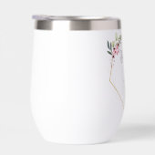 Roze en Gouden Bloemen Huwelijk Thermische Wijn Tu (Rechts)