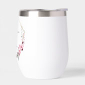 Roze en Gouden Bloemen Huwelijk Thermische Wijn Tu (Links)