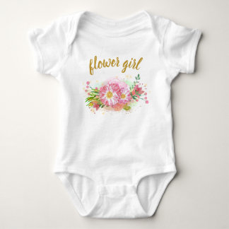Roze en Gouden Bloemen Meisje All-in-One Outfit Romper