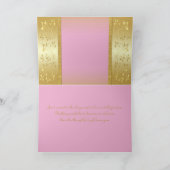 Roze en gouden bloemige bedankkaart (Binnen)