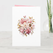 Roze en Gouden Bloemige Bruiloft Programma (Achterkant)