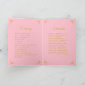 Roze en Gouden Bloemige Bruiloft Programma (Binnen)