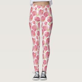 Roze en Gouden Blush Print Yoga Broek Leggings