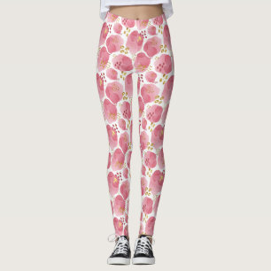 Roze en Gouden Blush Print Yoga Broek Leggings
