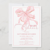 Roze en gouden boog romantisch chique Baby shower Kaart (Voorkant)