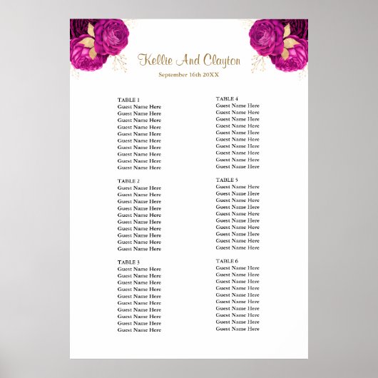 Roze en gouden borduurstoelagen poster (Voorkant)